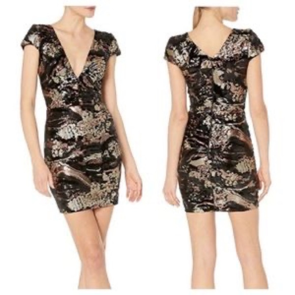 Dress the Population Velvet Sequin Mini Dress